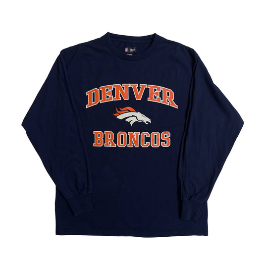 NFL Denver Broncos Long Sleeve Shirt Navy Blue (L)