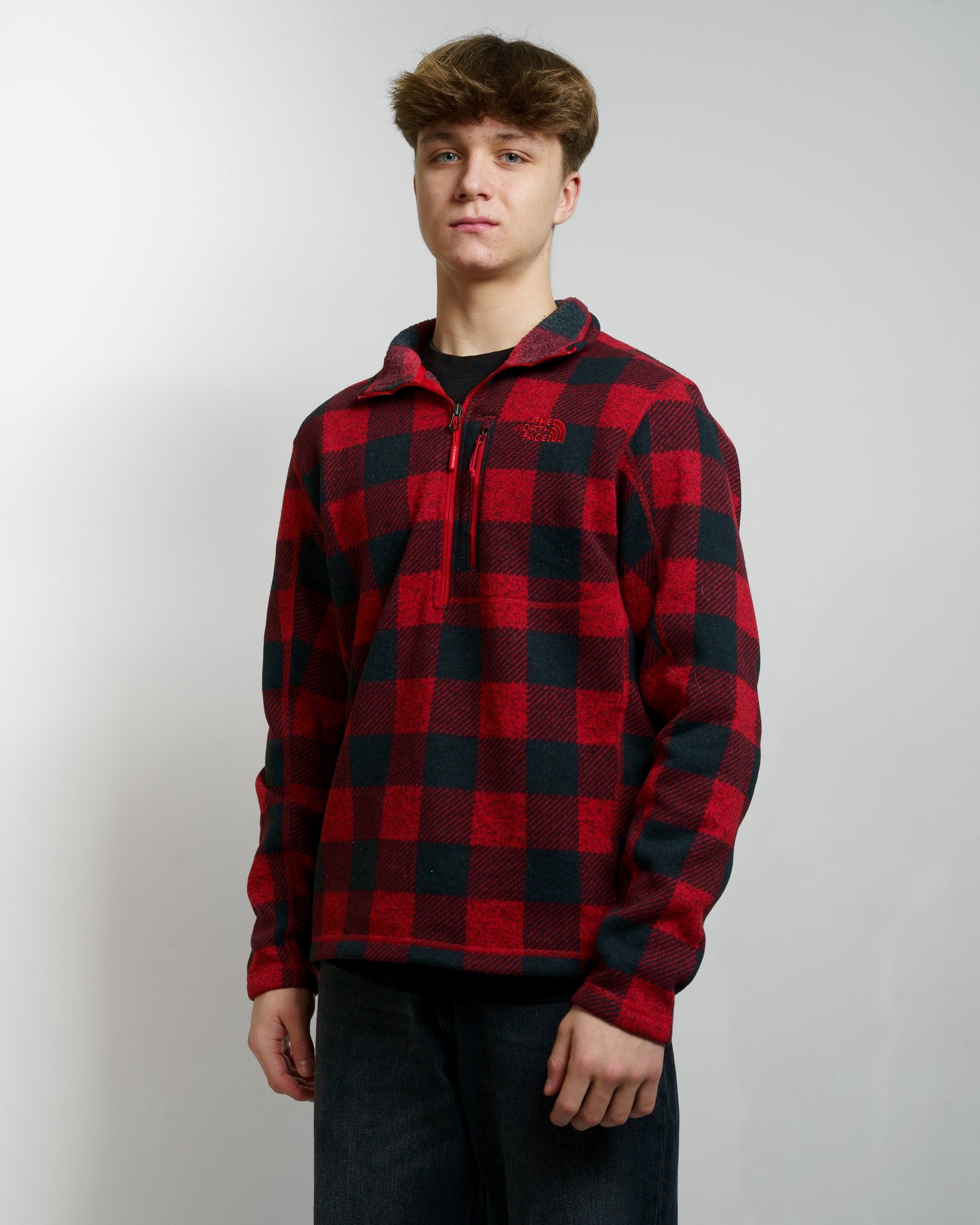 The North Face Half Zip Pullover Fleece Jacket Red (M) Unisex